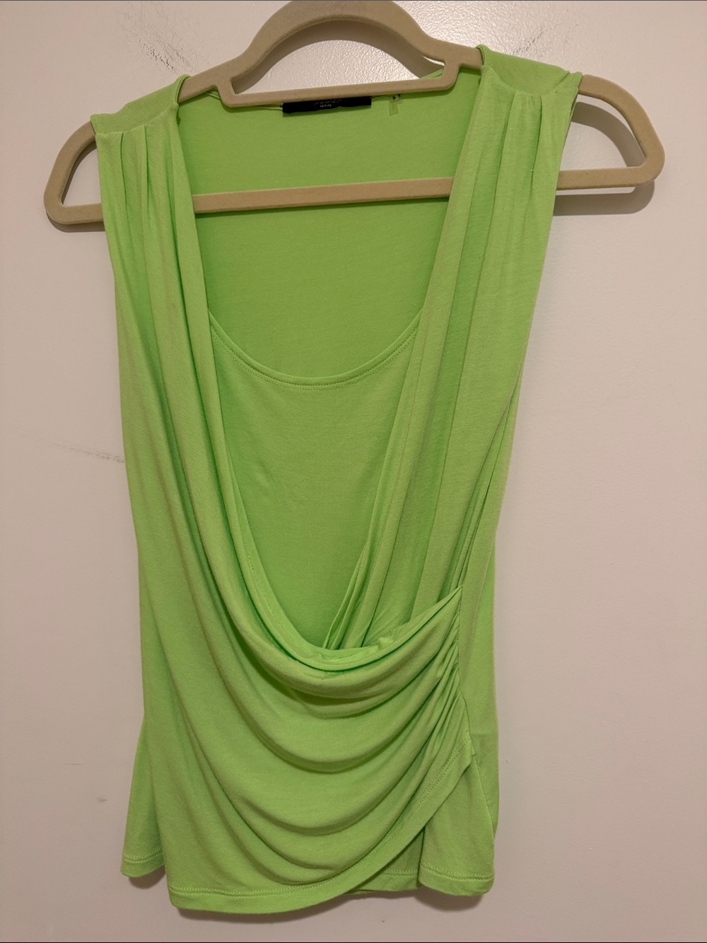 Tahari Draped Tank Top in Lime Green